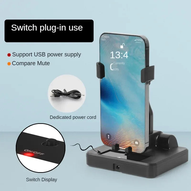 Desk Mute Automatic Swing Shaker Mobile Phone Stand Holder Automatic Swing Shake Phone Wiggler Pedometer Brush Stepper