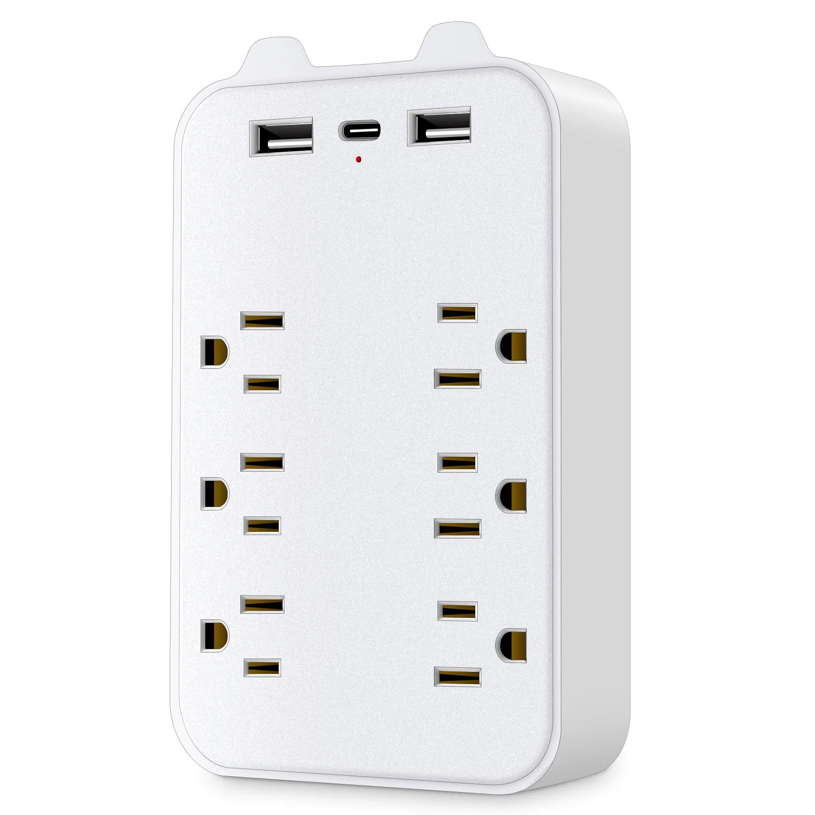 1-9‑in‑1 Wall Surge Protector – 6 AC Outlets + 2 USB-A & 1 USB-C | 2700J, Overload & Fire Protection