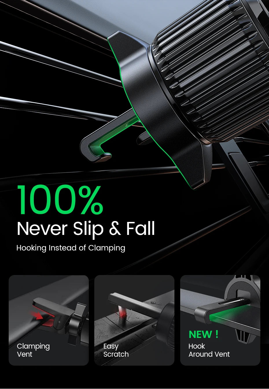 【New-in Sale】UGREEN Car Phone Holder Gravity Phone Stand For Xiaomi Samsung iPhone 15 14 13 Pro Max Air Vent Car  Holder Stand