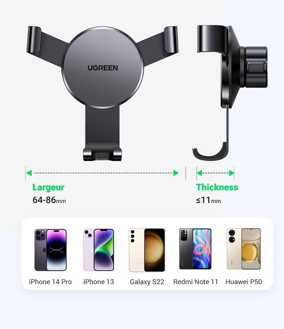 【New-in Sale】UGREEN Car Phone Holder Gravity Phone Stand For Xiaomi Samsung iPhone 15 14 13 Pro Max Air Vent Car  Holder Stand
