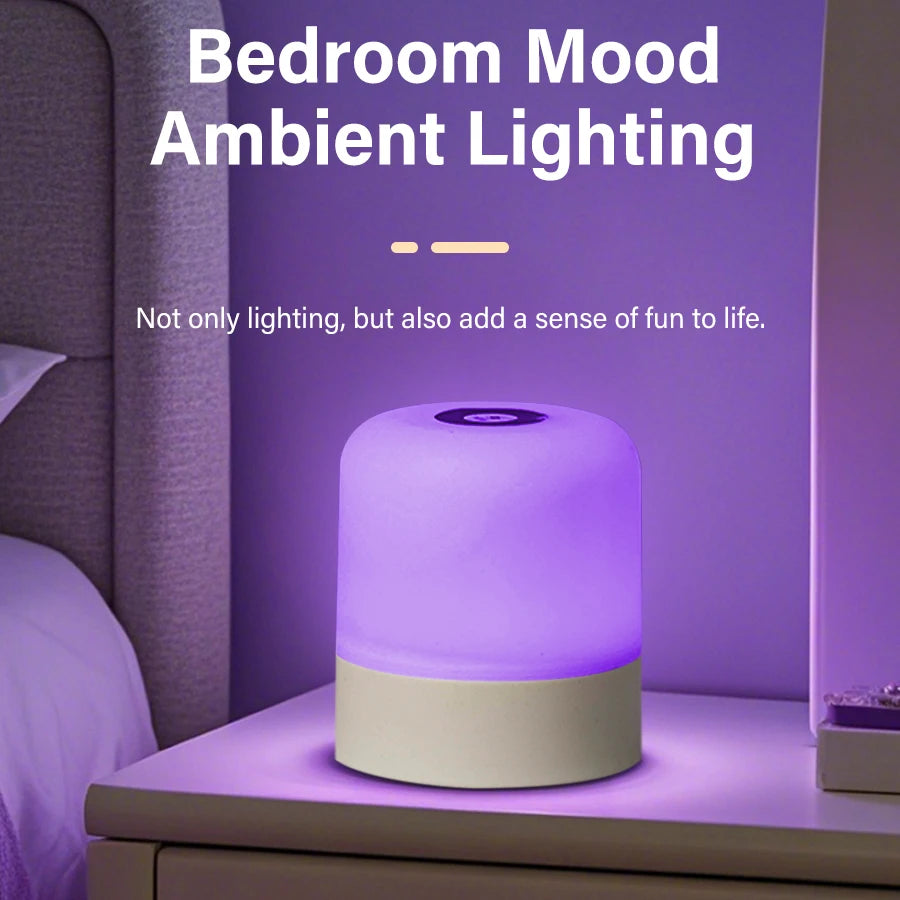 "Portable LED Bedside Lamp USB Charging"