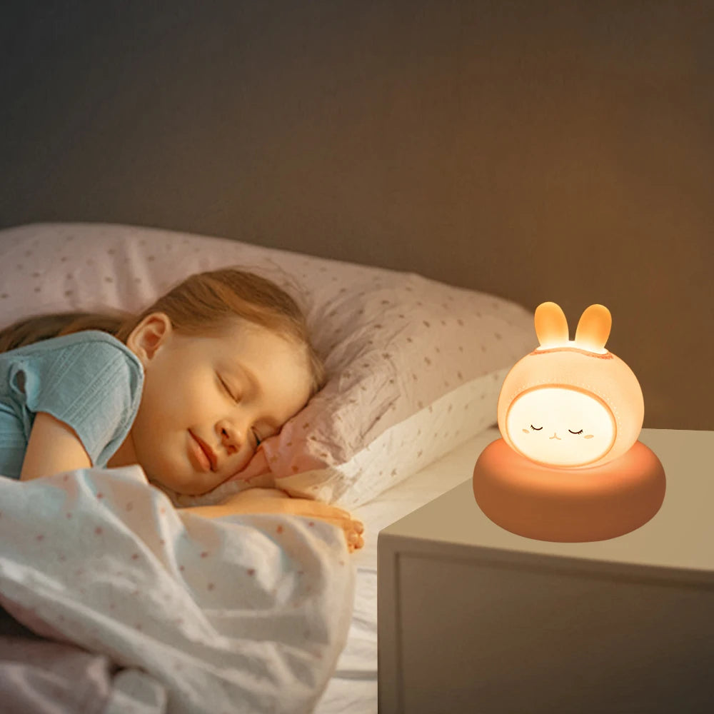 Cute Animal Night Light | Novelty 3-Level Dimmable Nursery Nightlight | USB Rechargeable Table Lamp for Breastfeeding, Toddler, Baby