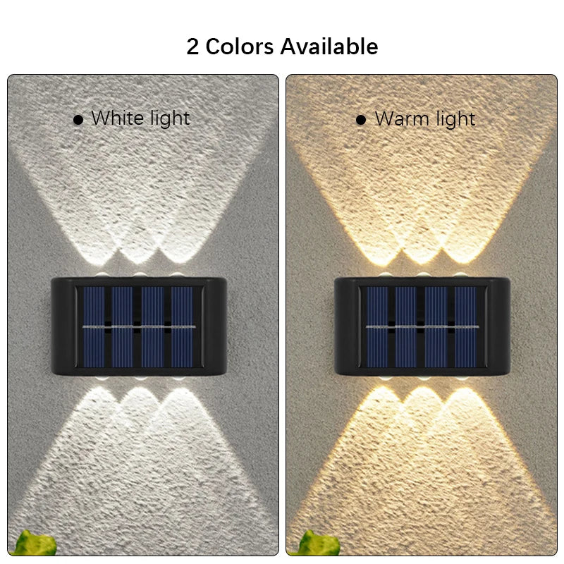 2-Solar LED Light, Outdoor Waterproof Wall Lamp, Dusk to Dawn Fence Lighting for Summer Garden Yard Porch Walkway Camping Home Dec