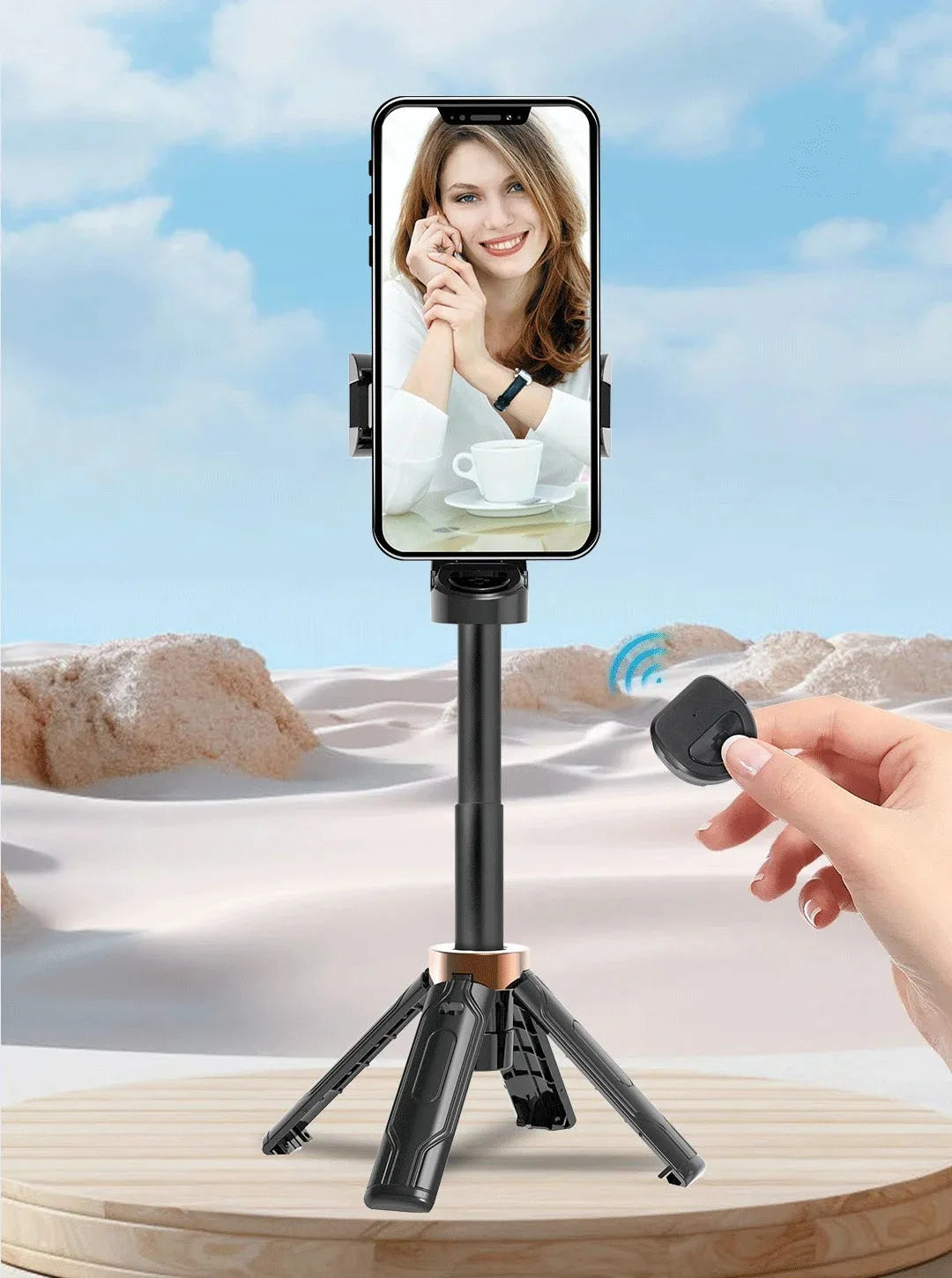4-Super Mini Selfie Stick Portable Phone Holder Shooting Aid Versatile Integrated Design Bluetooth Remote For Live Broadcas