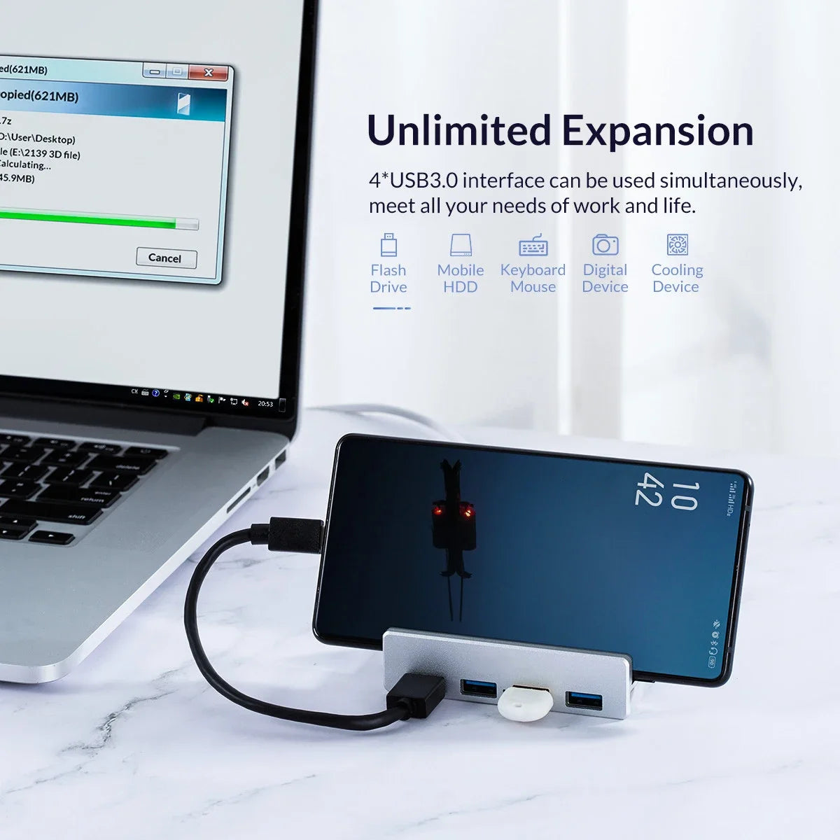 10Gbps HUB USB3.2/3.0/2.0 Splitter Adapter Universal External Multi Clip Dock For iMac Macbook Lenovo Desktop PC Accessories