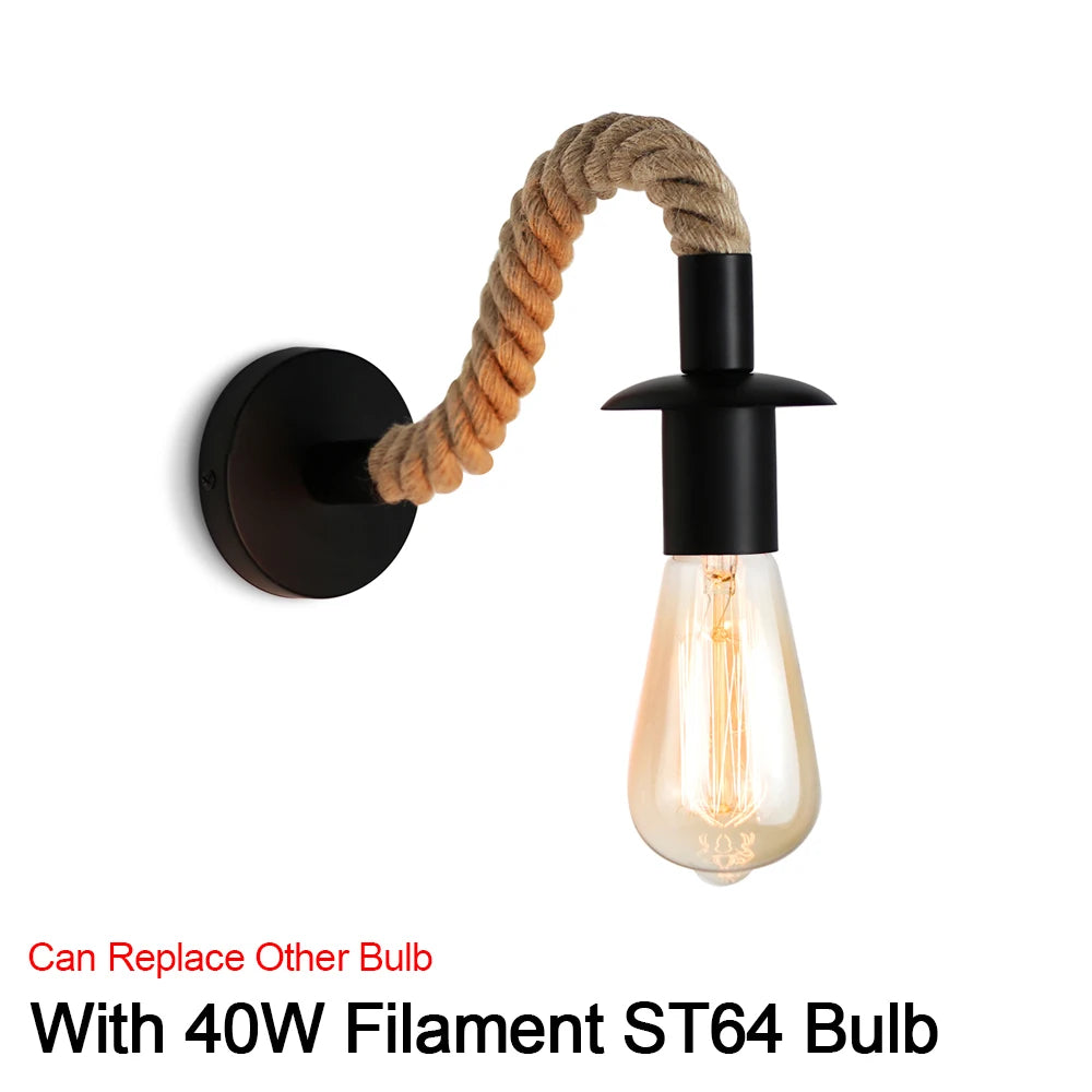 Retro Wood Wall Lamp Vintage Sconce (E27)