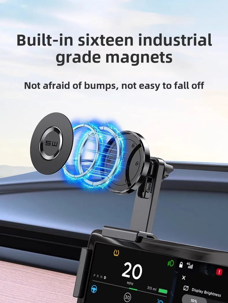 Magnetic Car Phone Holder for Tesla Model 3/Y/X/S Car Display Screen Side 360 Degree Rotation Car Mount for IPhone 12 13 14 15