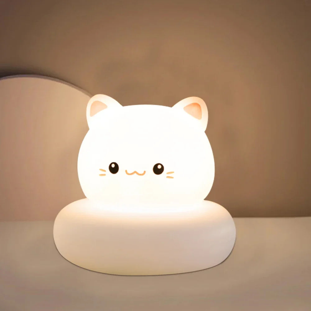 Cute Animal Night Light | Novelty 3-Level Dimmable Nursery Nightlight | USB Rechargeable Table Lamp for Breastfeeding, Toddler, Baby