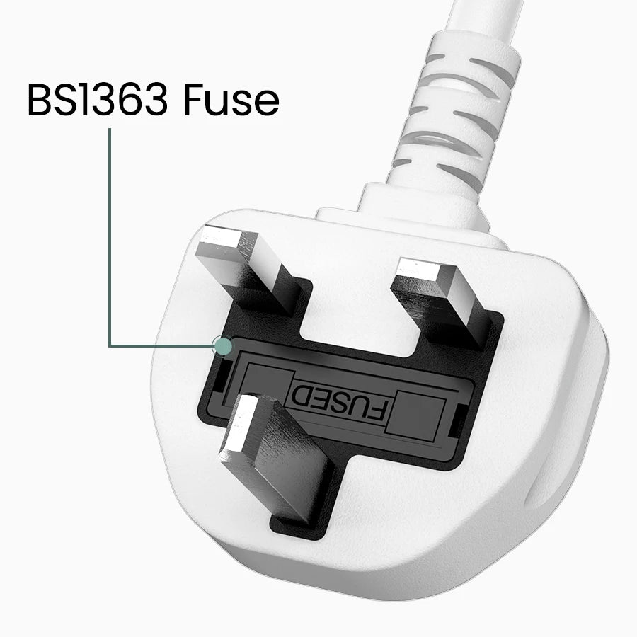 LENCENT multi plug extension socket with  universal AC outlets and individual
switches, white