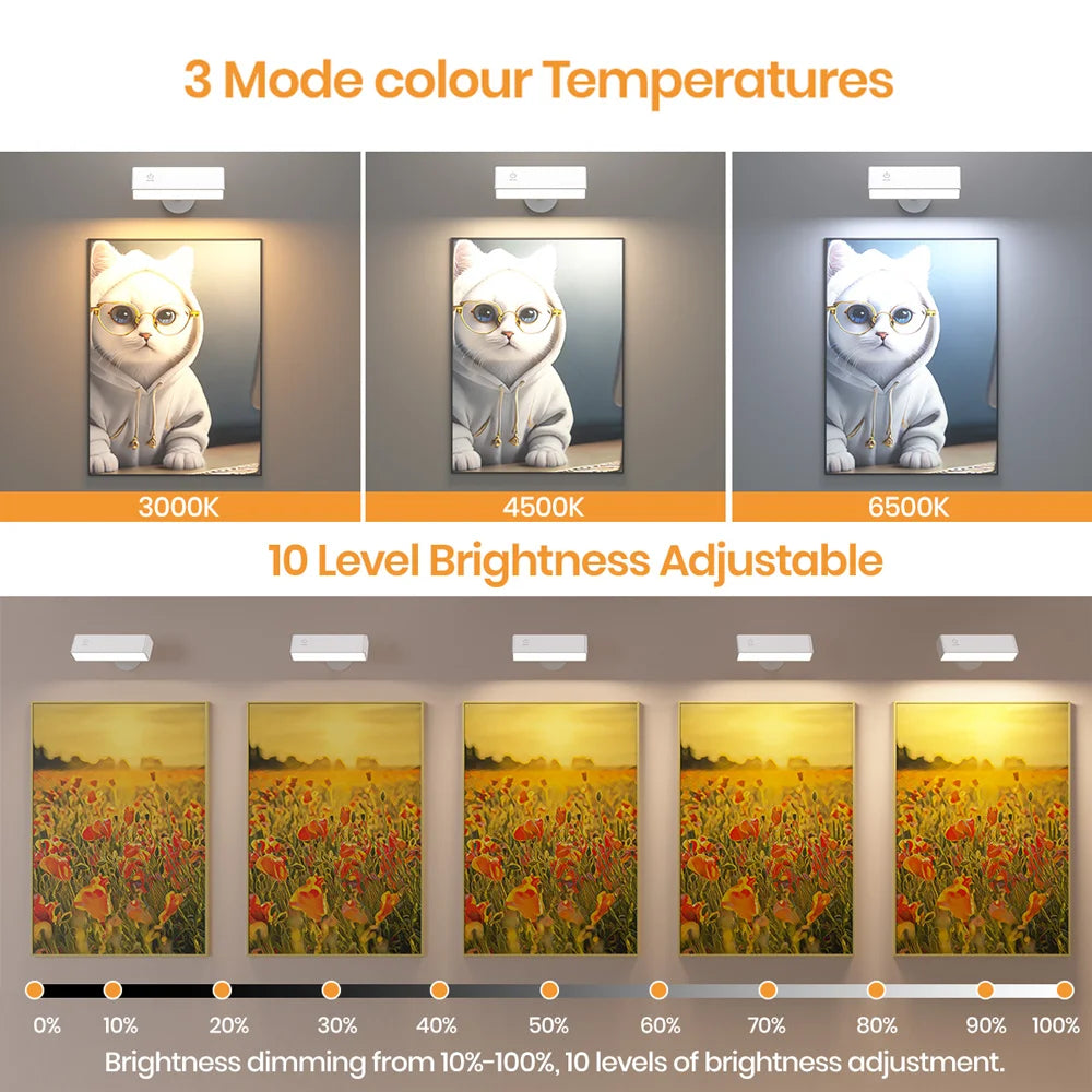 Nordic Wood Wall Lamp With 360 Rotate Dimmable Wall Sconce Touchable Magnetic For Bedroom Cordless Wall Mount Light For Reading