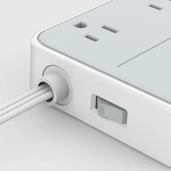 1-TESSAN Electrical Extension Flat Plug Type C Multi-Plug Strap Multi-Plug Connector with 8 AC Outlets and 3 USB Ports (1 Type C)