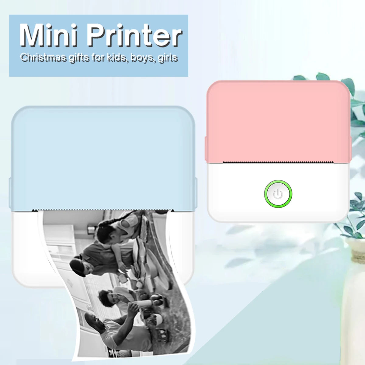 KGG Mini Thermal Printer Bluetooth Wireless Inkless Photo Printing Note Label Sticker Pocket Portable Printer for Home Office.