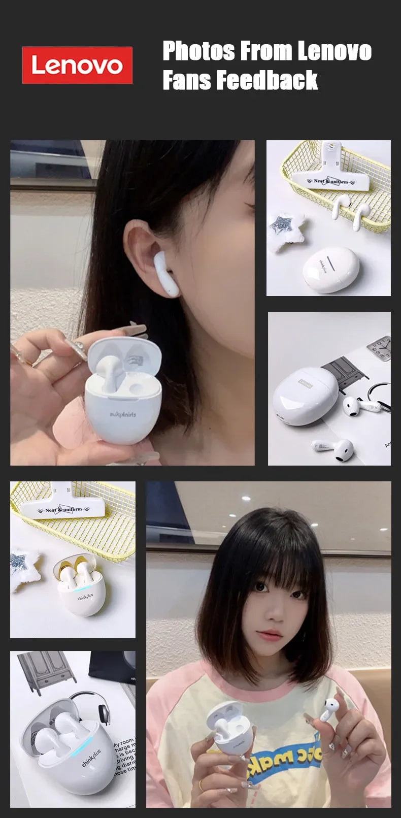 Original Lenovo LP48 TWS Wireless Earphones In Ear 5.4 Bluetooth Headset Music Call Game Noise Reduction EarBuds Sport Headphone