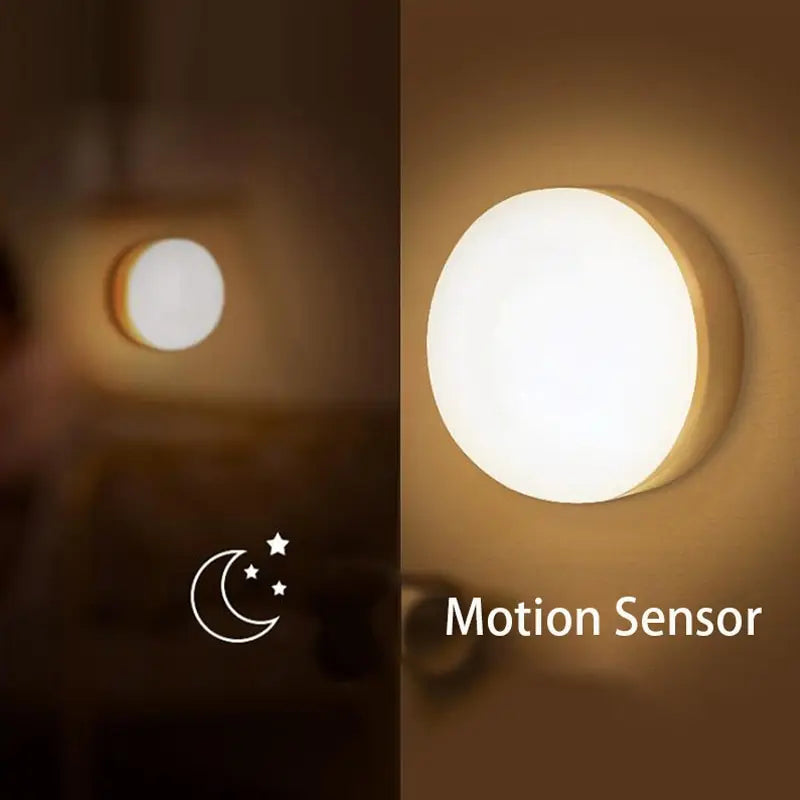 2-LED Smart Human Body Sensor Night Lamp Emergency Automatic Lighting USB Charging Wireless Magentic Suction Use Night Light