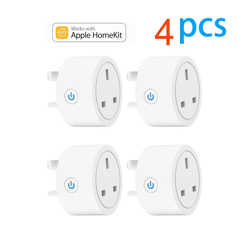 2-20A Tuya Smart Socket WiFi UK Plug 3pin Adapter Home Alexa Voice Control With Energy Monitering Timer Function Power Outlet Set