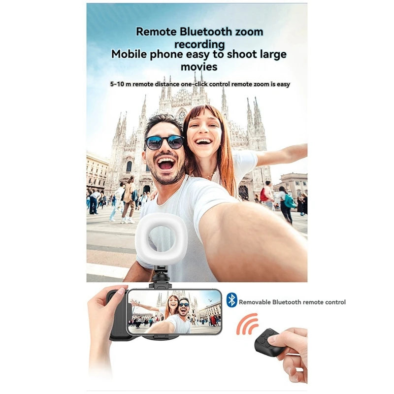 Phone Bluetooth Handheld Sefile Stick Handle Stabilizer Vlog Selfie Fill Light Photography Accessories