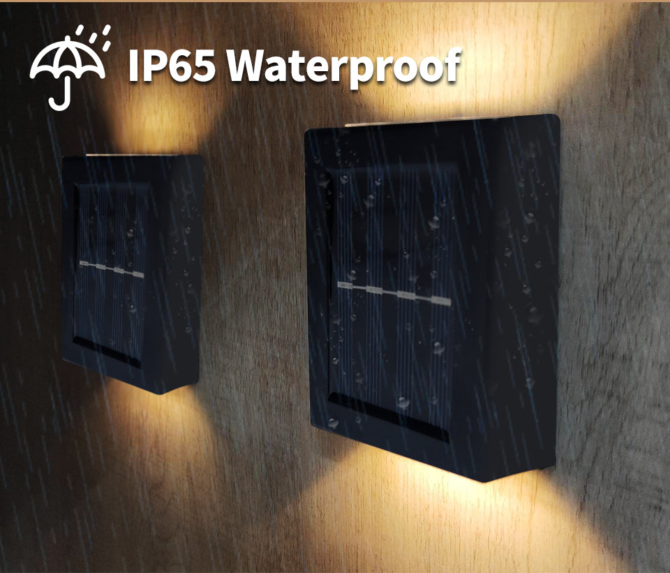 Solar Wall Lamp | Outdoor Solar Wall Washer Light | Waterproof Up and Down Luminous Lighting for Garden, Yard, Street, Landscape Decor