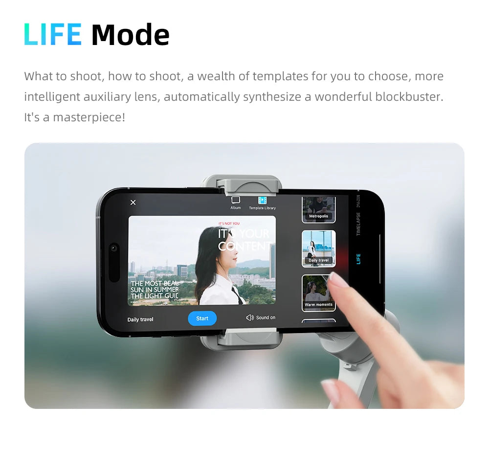 M01 3-Axis Smart Gimbal Handheld Stabilizer Selfie Tripod with Fill Light for Smartphone Anti Shake Foldable for Xiaomi iPhone