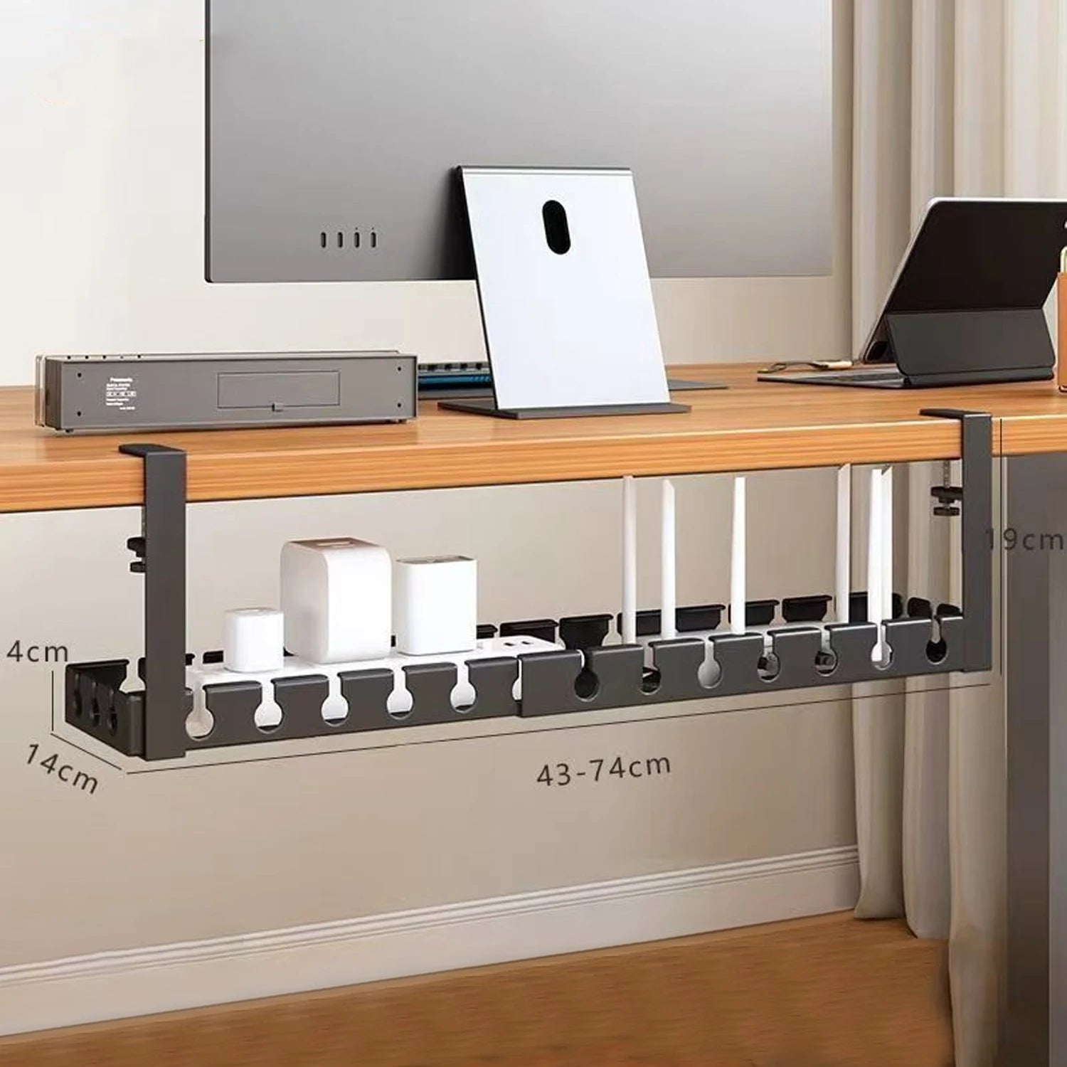 Under Table Storage Rack Metal Cable Management Tray For Home Office Kitchen Desk Wire Organizers Storage Accessories