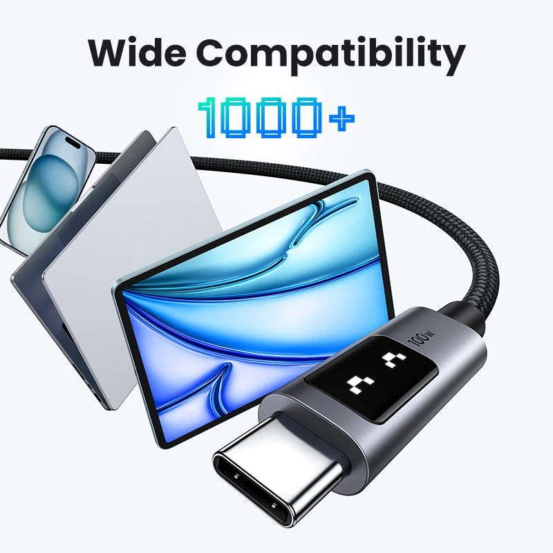 UGREEN UNO PD100W Fast Charge USB C Cable for iPhone 17 16 15 Type C to Type C Data Cord for Samsung Xiaomi MacBook Charge Cable