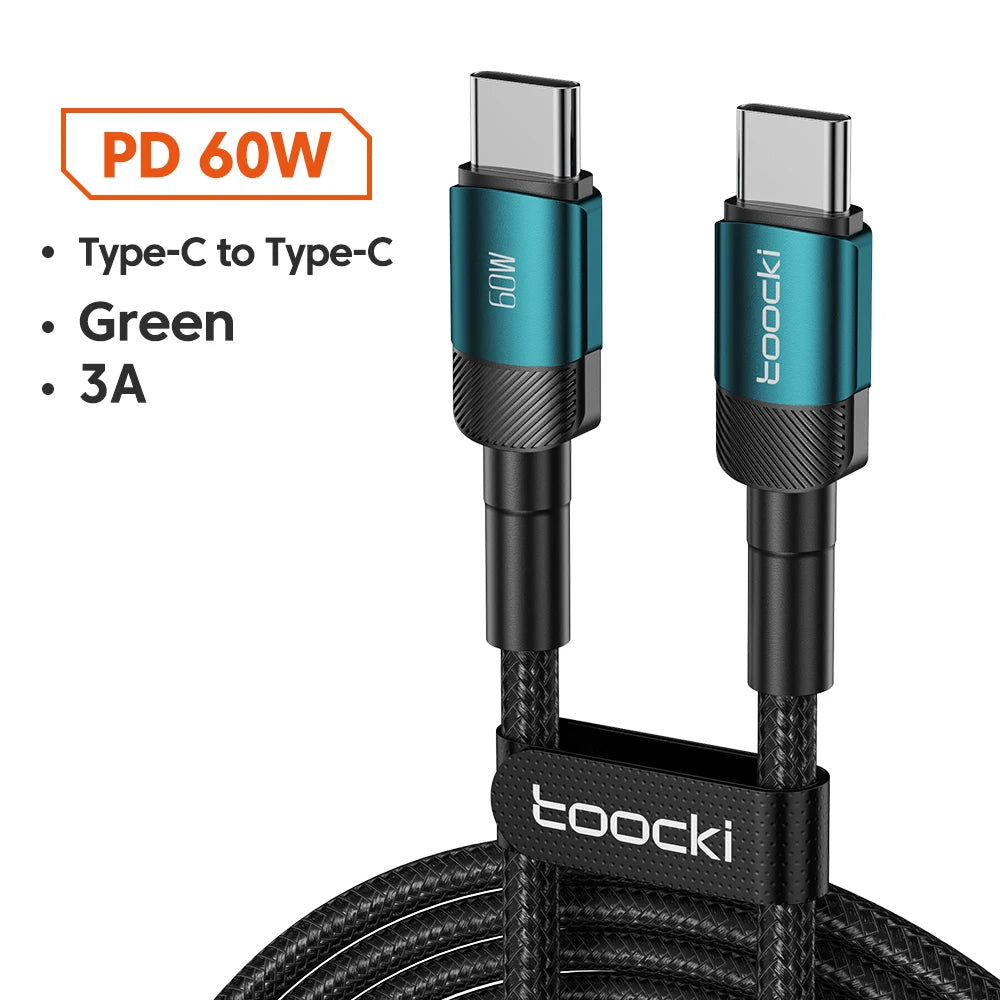 4-Toocki USB-C to USB-C 100W Fast Charging & Data Cable – PD 3.0 / QC 4.0 | Braided Type-C Cable