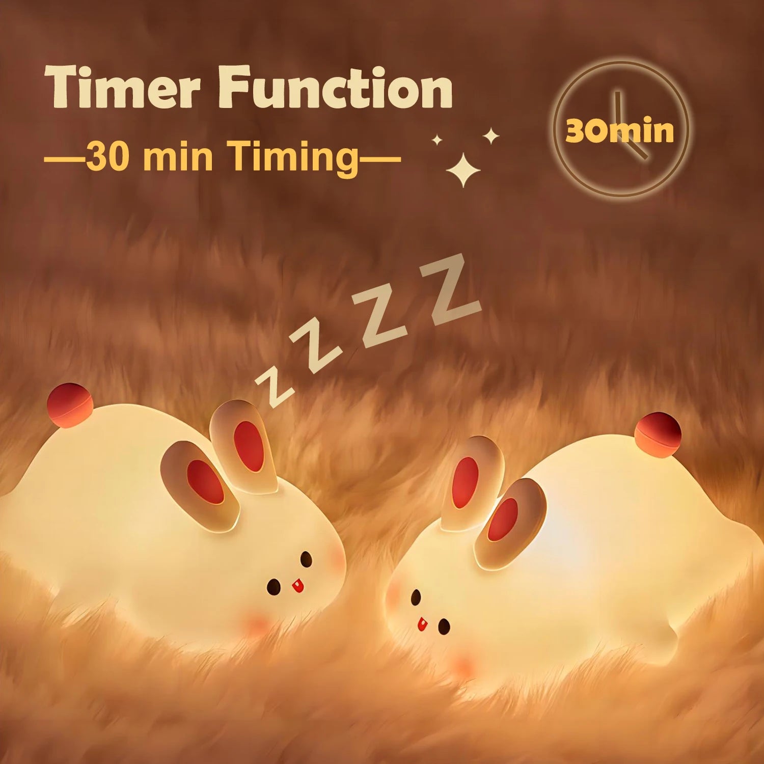 Novelty Animal Silicone Night Light Fox Rabbit Nursery Nightlight Rechargeable Timing Touch Sensor Bedside Table Lamp For Room