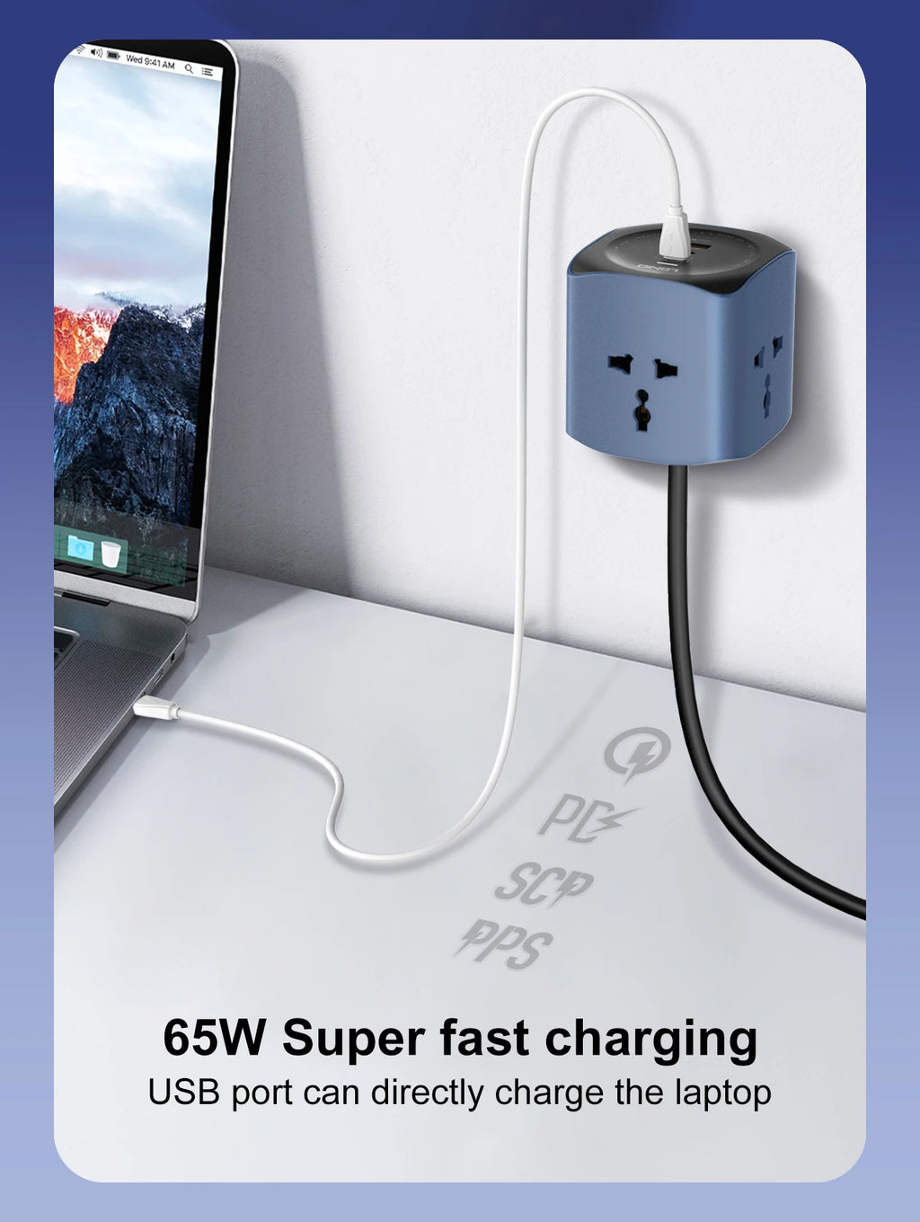 1-LDNIO Cube Power Strip 65W Charging Stations 2M Electric Extension Power Cord Uk Us Eu Plugs Adapter Usb Socket Surge Protector