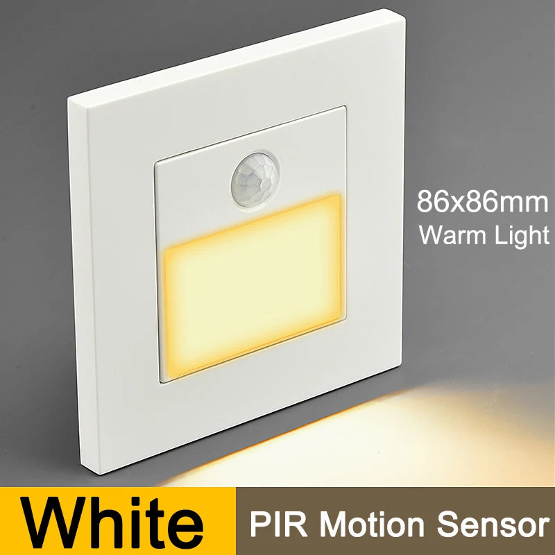 180-240V Night Light Smart Light PIR Motion Detector Sensor LED Stair Light Recessed Step Light Ladder Wall Light Kitchen Foyer