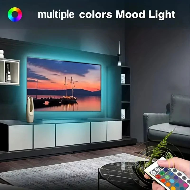 1-30M USB 5V LED Strip Lights With Bluetooth 24Keys Remote Control RGB Flexible Lamp Tape For Room Decoration TV Backlight Diode
