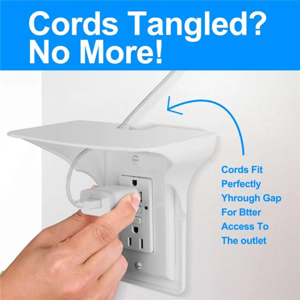 Wall Outlet Shelf Convenient Sturdy Mobile Phone Charging Holder Cable Usb Rack For Bathrooms Kitchens Living Rooms
