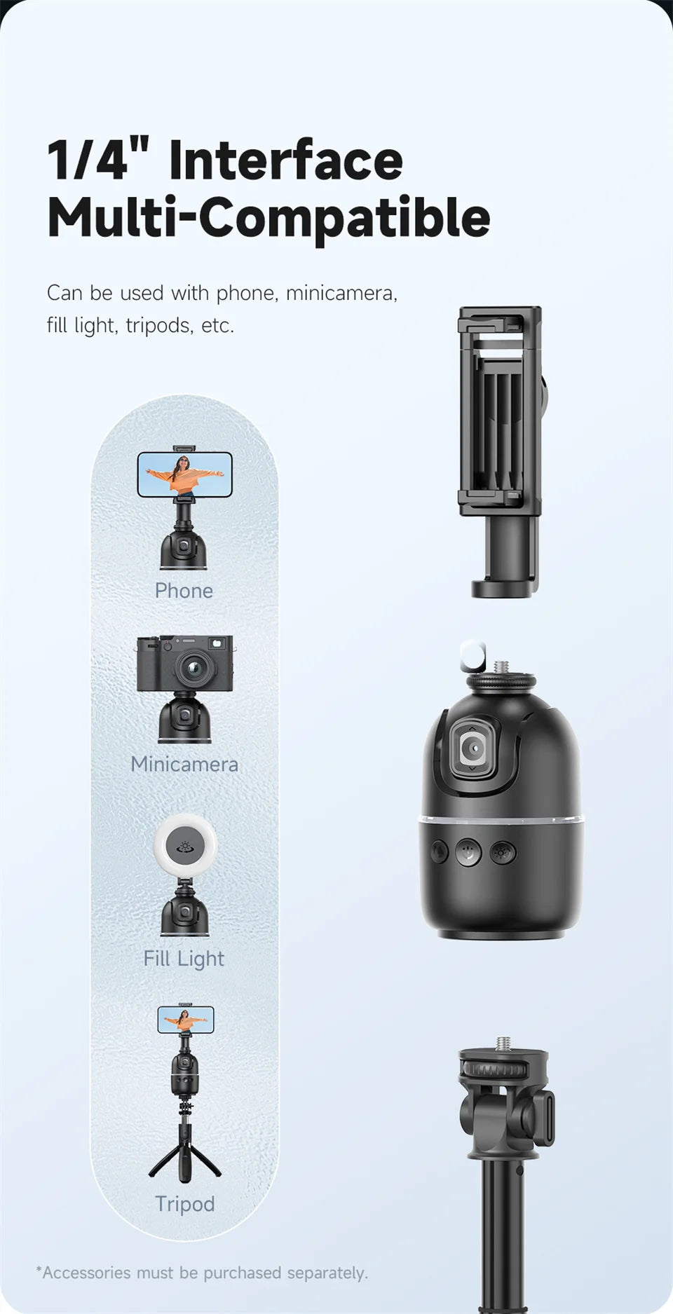 FGCLSY P03 Gimbal Stabilizer for Mobile Phone AI 360 Follow Selfie Stand Face Tracking Desktop Gimbal for Cellphone and Cameras