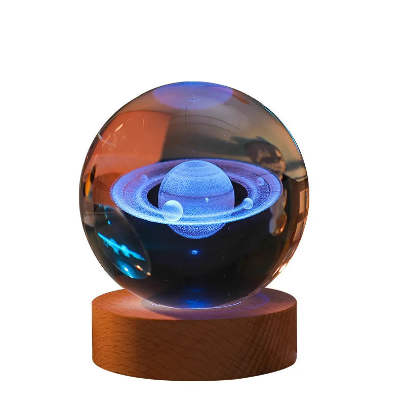 6CM Milky Way Galaxy Crystal Ball RGB Night Light Children Solar System Night Lamp Bedroom Ambient LED Light Creative Gift Decor