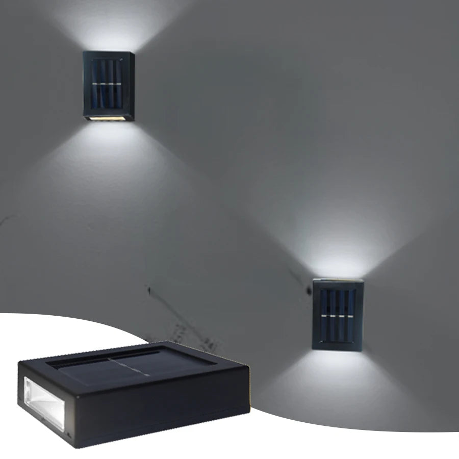 Solar Wall Lamp | Outdoor Solar Wall Washer Light | Waterproof Up and Down Luminous Lighting for Garden, Yard, Street, Landscape Decor