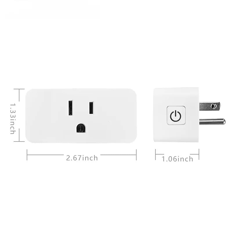 2-Tuya Mini WiFi Smart Plug 10A US Smart Home Timing Socket Smart Life APP Control Voice Control Works With Alexa Google Home