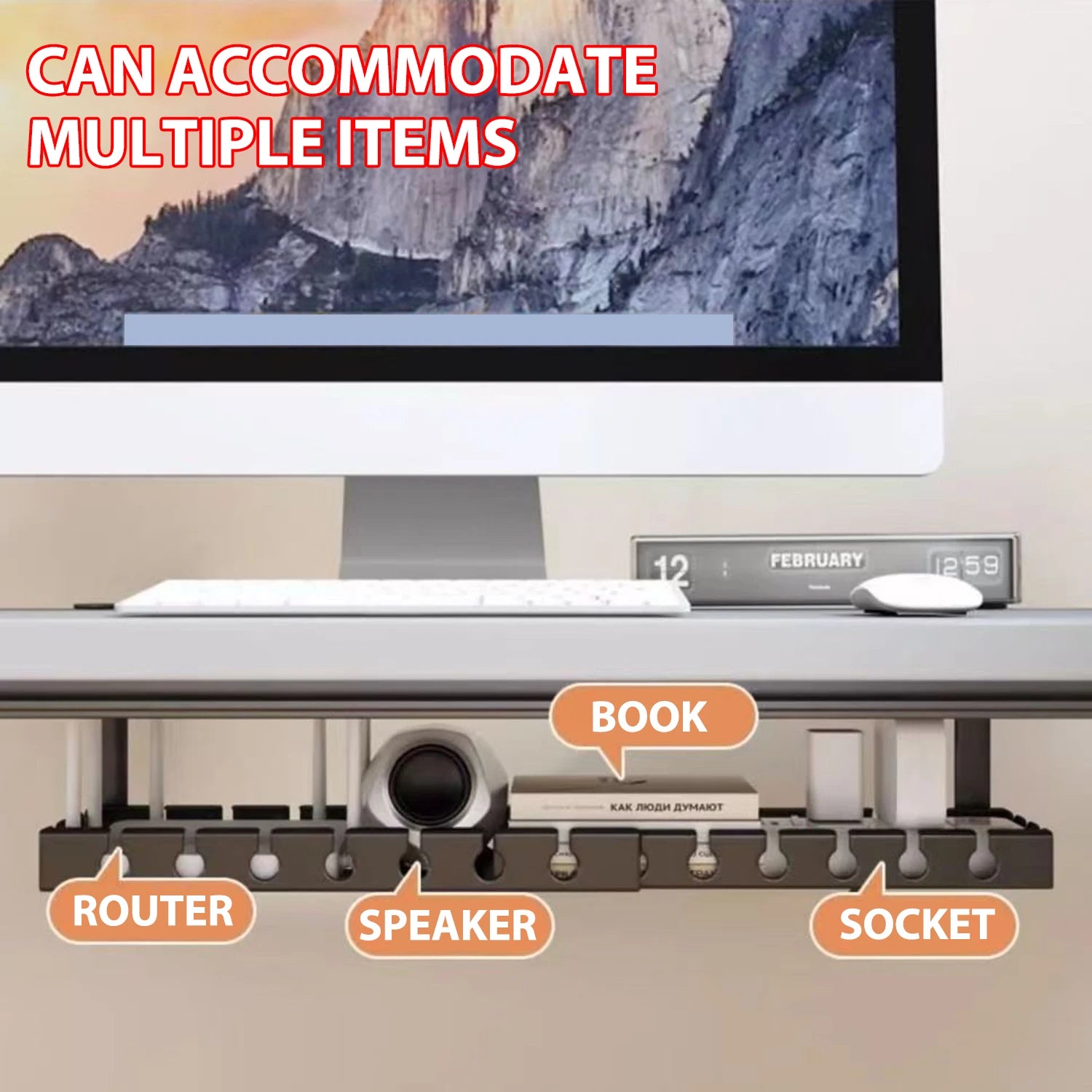 Under Table Storage Rack Metal Cable Management Tray For Home Office Kitchen Desk Wire Organizers Storage Accessories