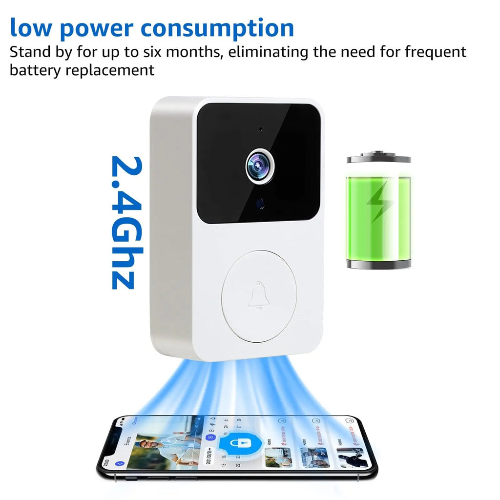 Doorbell Smart Home Door Bell Wireless Rechargeable Battery Outdoor HD Camera Two Way Audio Visual phone monitoring Doorbell