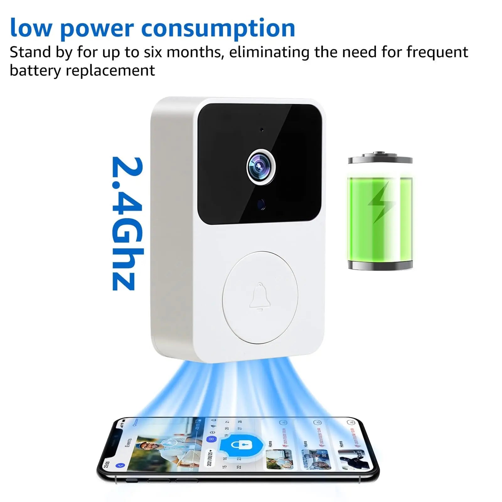 Doorbell Smart Home Door Bell Wireless Rechargeable Battery Outdoor HD Camera Two Way Audio Visual phone monitoring Doorbell