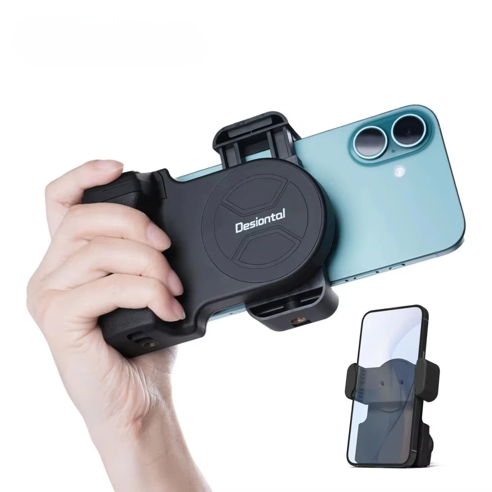 1-Smartphone Selfie Handle Phone Camera Snap Grip with Detachable Shutter Remote for iPhone 16/15/14 Vlog Video Shoot Accessory