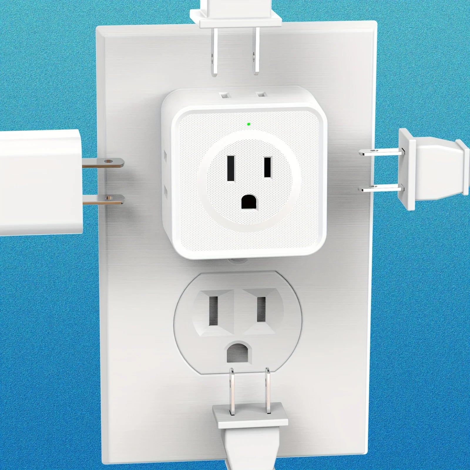 1-JcBlaon 5‑Outlet Wall Adapter with USB Ports | Compact Surge Protector
