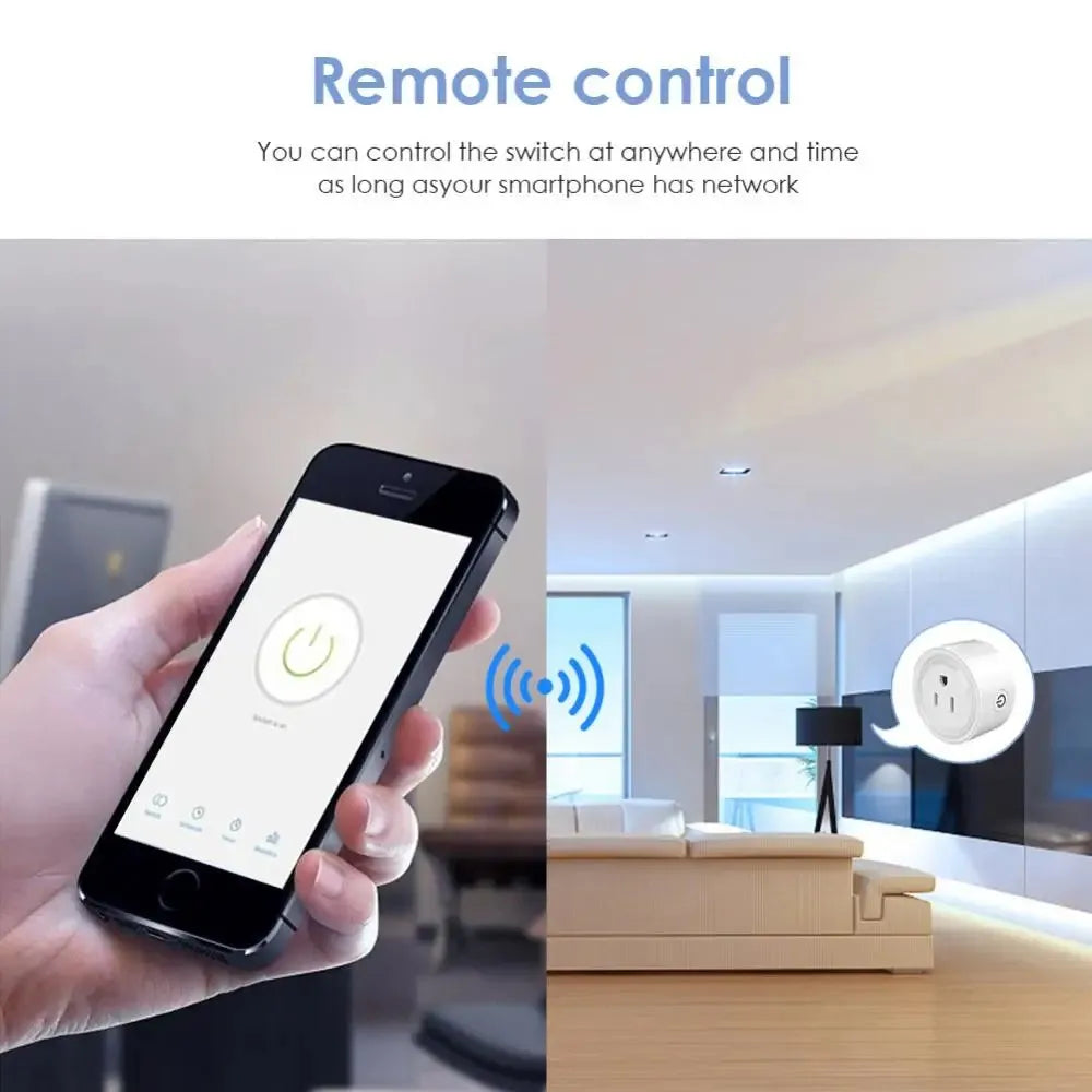 2-Tuya Smart Wifi Plug US Standard Wireless Outlet 10A Remote Control Smart Home Appliances Work With Alexa Google Home