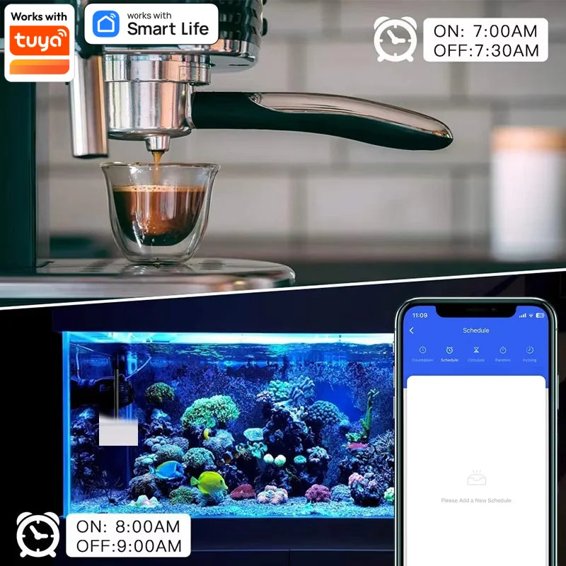 Tuya Mini Wi-Fi Smart Plug 10A | US Smart Home Timing Socket | Smart Life App Control & Voice Control | Works with Alexa & Google Home