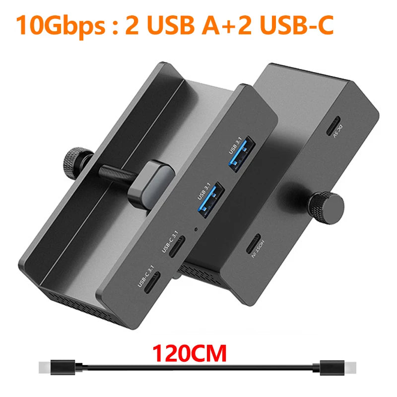 10Gbps HUB USB3.2/3.0/2.0 Splitter Adapter Universal External Multi Clip Dock For iMac Macbook Lenovo Desktop PC Accessories