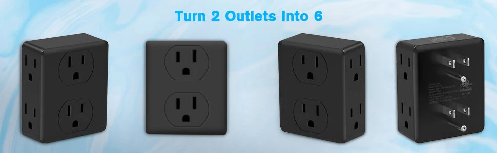 1-6-Outlet Wall Plug Extender with USB & Surge Protection | LenxPlugs