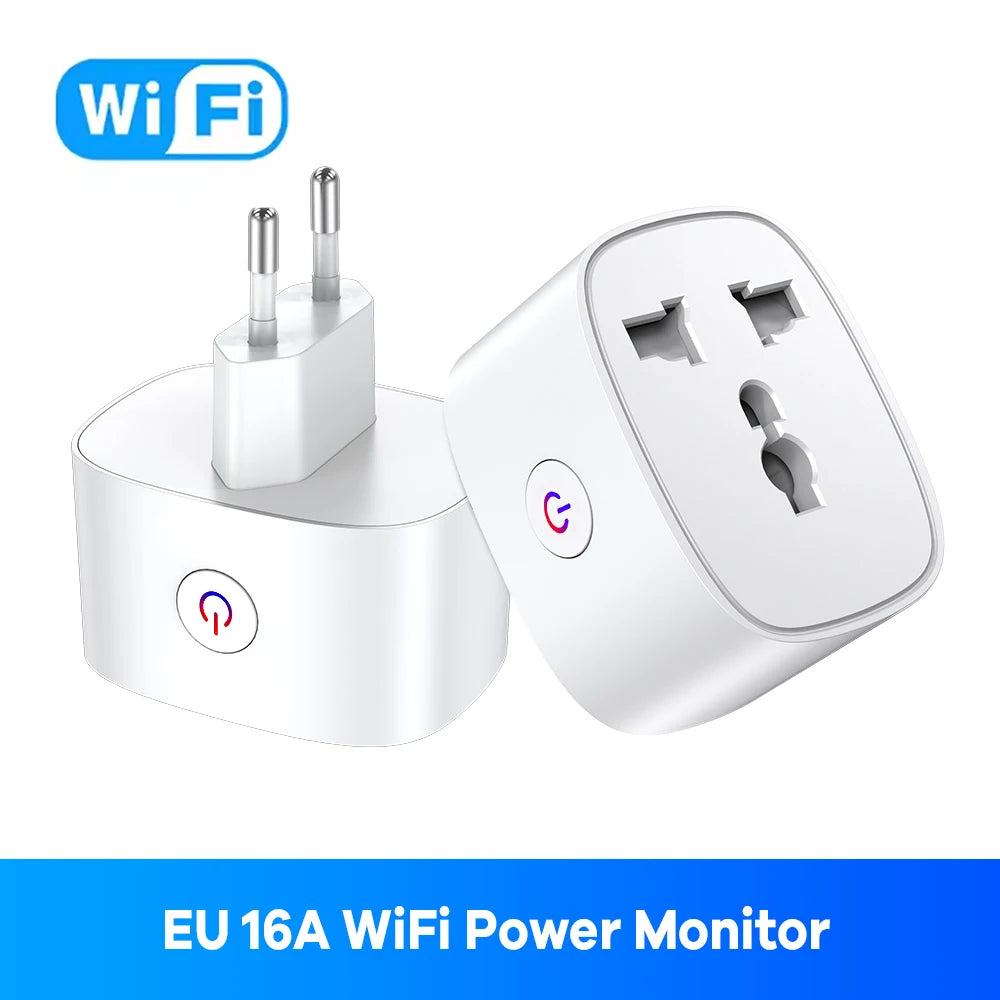 2-16A Smart Plug EU UK US Energy Monitor WiFi Socket Remote Control Timer Alexa Google Home for Electrical Socket Accessories