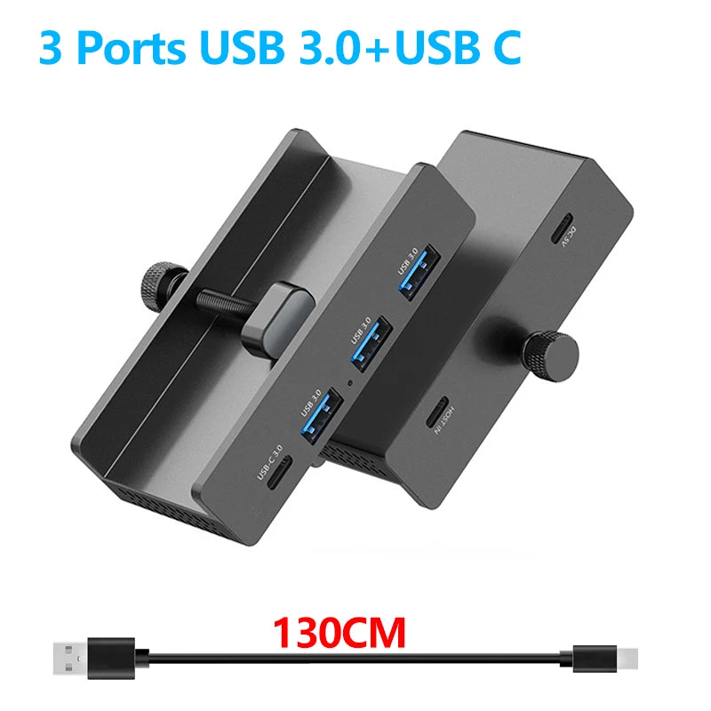 10Gbps HUB USB3.2/3.0/2.0 Splitter Adapter Universal External Multi Clip Dock For iMac Macbook Lenovo Desktop PC Accessories