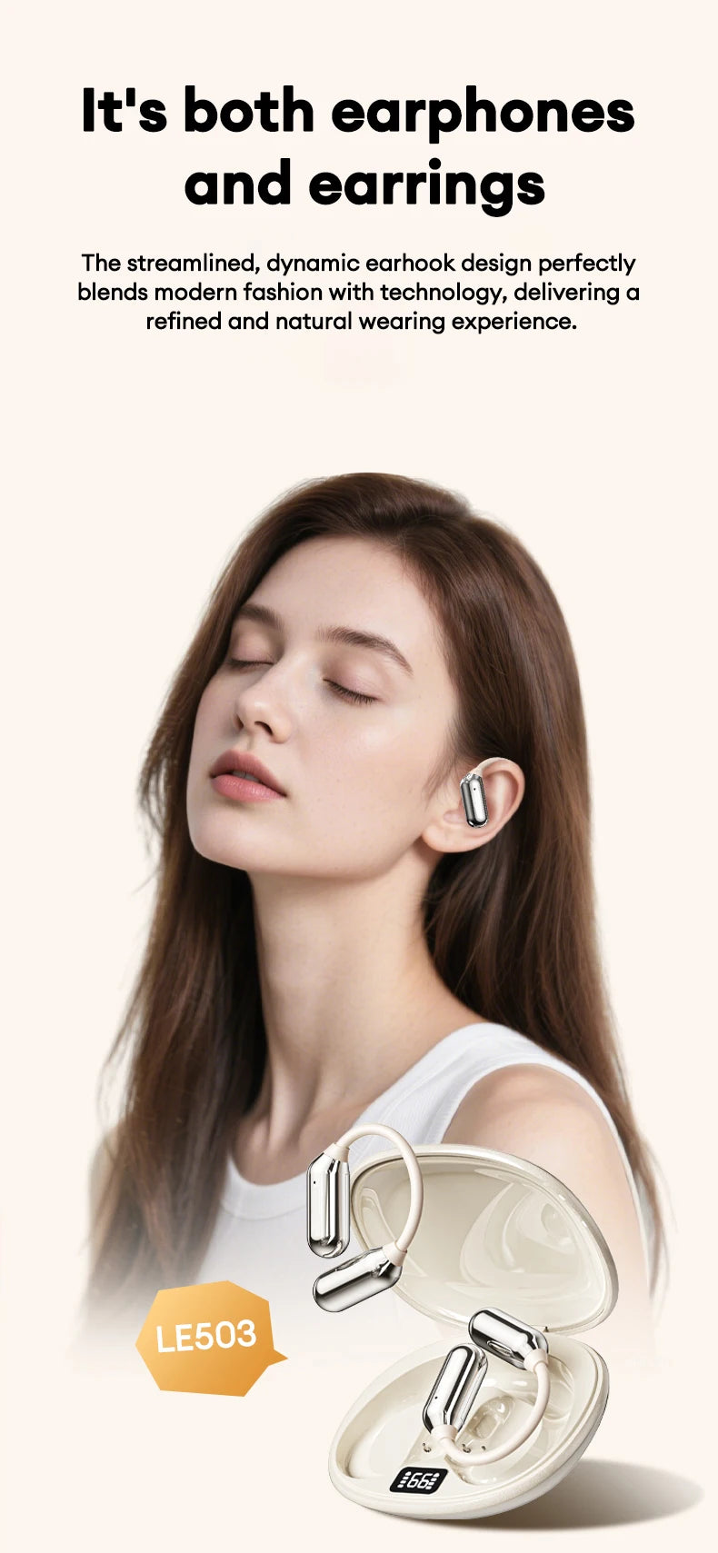 Lenovo LE503 OWS Bone Conduction Wireless 6.0 Bluetooth Headphones HD Stereo Music Game Earphones Noise Cancelling Sport Earbuds