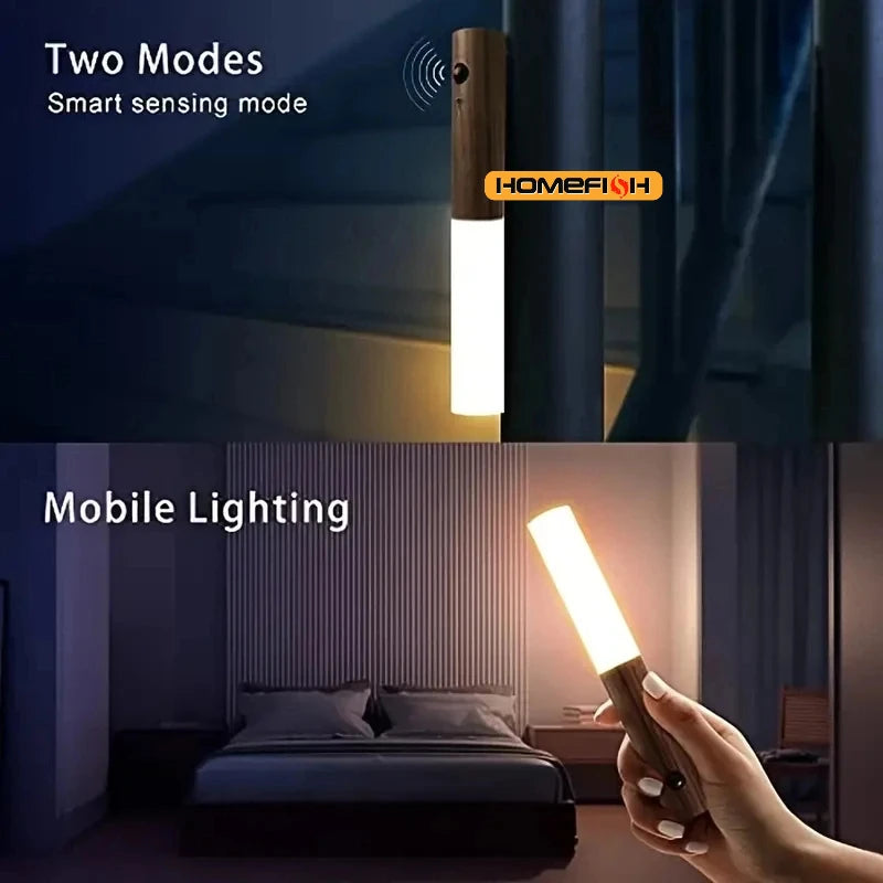 Intelligent Human Body Induction LED Night Light – USB Rechargeable Wall Lamp