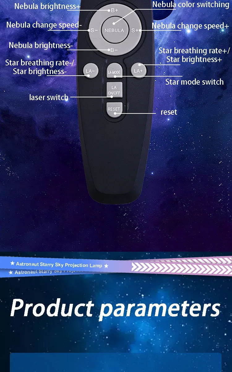 Astronaut Projector Galaxy Starry Night Lights for Bedroom LED Nebula Lamp Decoration Child Adult Holiday Gift