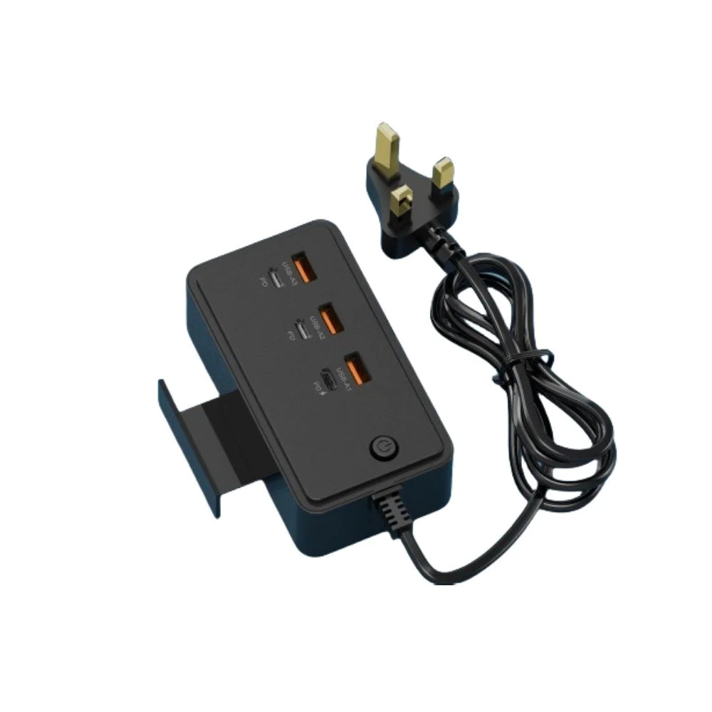 35W Multifunction USB Type C Quick Charge Power Socket with Telescopic Holder 3USB3PD Fast Charging Power Strip For Phone Tablet