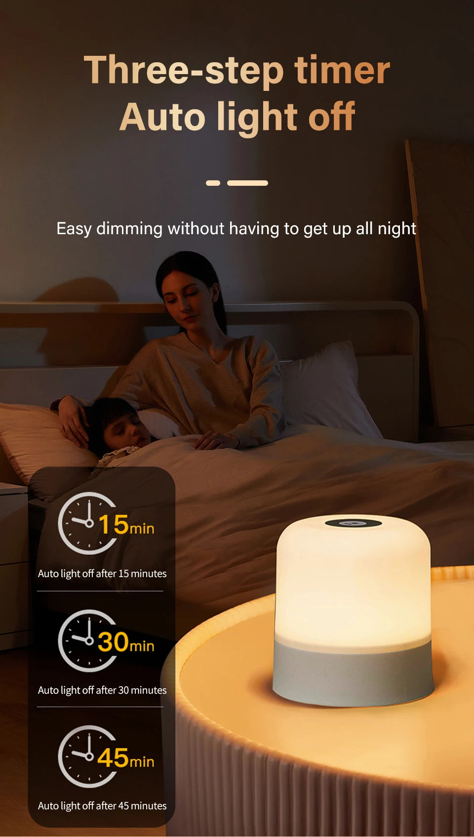 Best Touch LED Night Light USB Table Lamps Rechargeable Dimmable Bedside Light for Bedroom Decor Home Christmas Gift Child Night Lamp | LenxPlugs